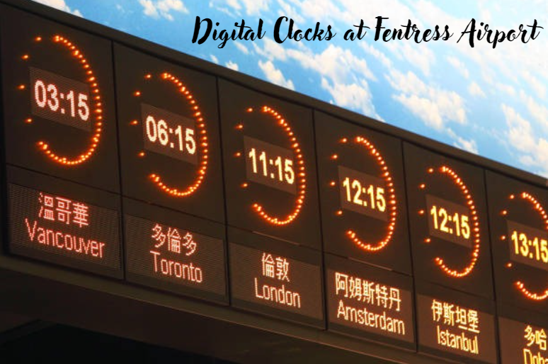 Digital Clocks at Fentress Airport